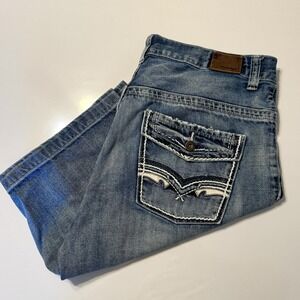 Flypaper Jean Shorts Men's 34 Distressed Skater Grunge Y2K Long
